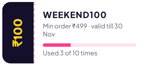 Coupon WEEKEND100: ₹100 off on orders above ₹499